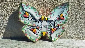 Yellow Rose Garlands Butterfly