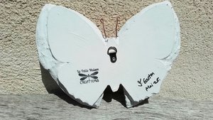Blue & White Floral Butterfly