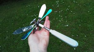 Hanging Wall Rainbow Dragonfly (on hook, unique ceramic tail)