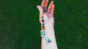 Beaded Metal Men Keyrings