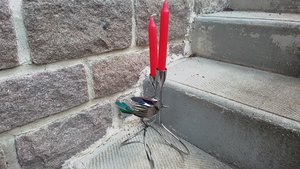 Rainbow Dove Candle Holder 