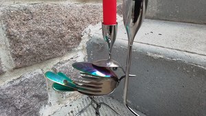 Rainbow Dove Candle Holder 