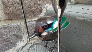 Rainbow Dove Candle Holder 