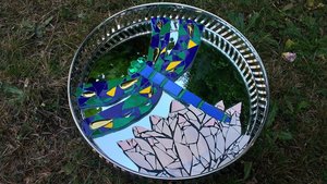 Dragonfly & Lotus Flower Mirror Tray