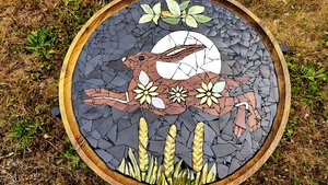 Running Harvest Hare & Moon Side Table (SOLD)
