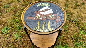 Running Harvest Hare & Moon Side Table (SOLD)