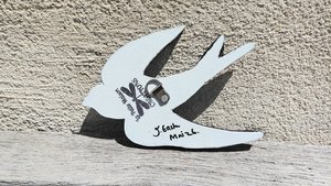 Mini (baby) Blue & White Swallow (right facing)