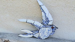 Large Summer Swallow (rose motif) (right facing)