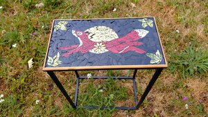 Set of 4 Wildlife Nesting Tables (Mountain Hare, Wildboar, Fox & Hedgehog tables) (SOLD)