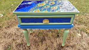 Peacock Bedside Table (with a draw)