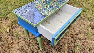 Peacock Bedside Table (with a draw)
