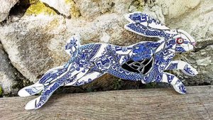 Mini Blue Chinese Hare (red & green eye) (SOLD)