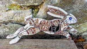 Mini Flowery Country Scene Brown Hare (SOLD)