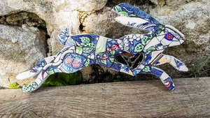 Mini Blue Summer Fruits Hare (SOLD)