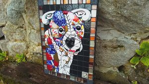 Staffy Puppy 3D Portrait (ceramic, pique-assiette)