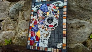 Staffy Puppy 3D Portrait (ceramic, pique-assiette)