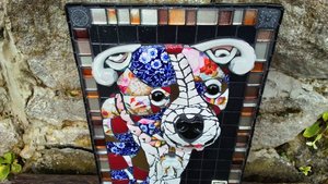 Staffy Puppy 3D Portrait (ceramic, pique-assiette)