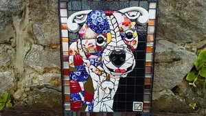 Staffy Puppy 3D Portrait (ceramic, pique-assiette)