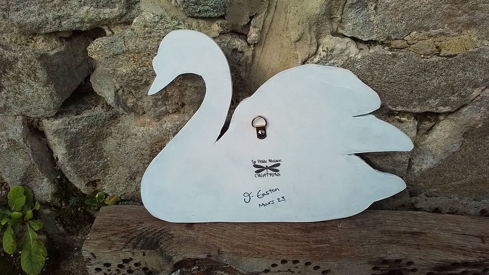 Large Blue Swirls Swan