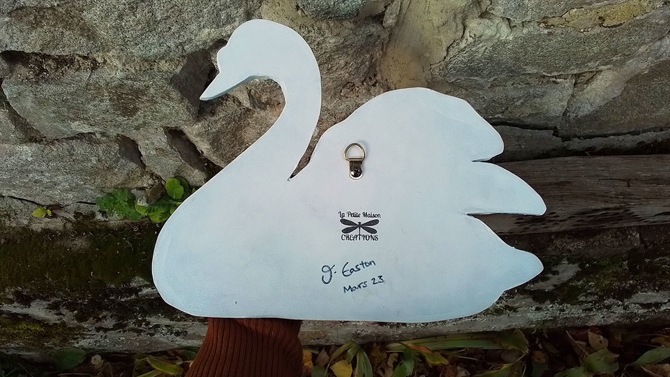 Large Blue Swirls Swan