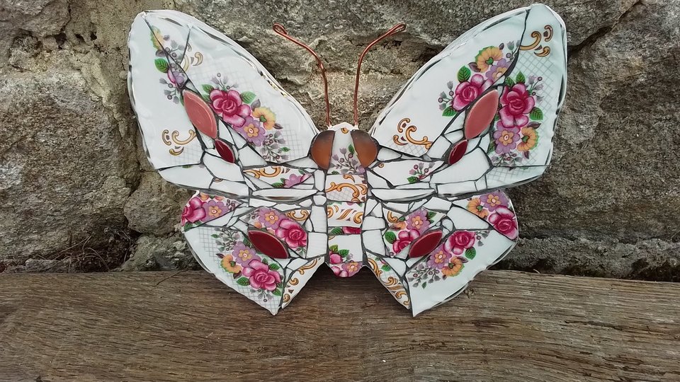 Pink Roses Butterfly (SOLD)