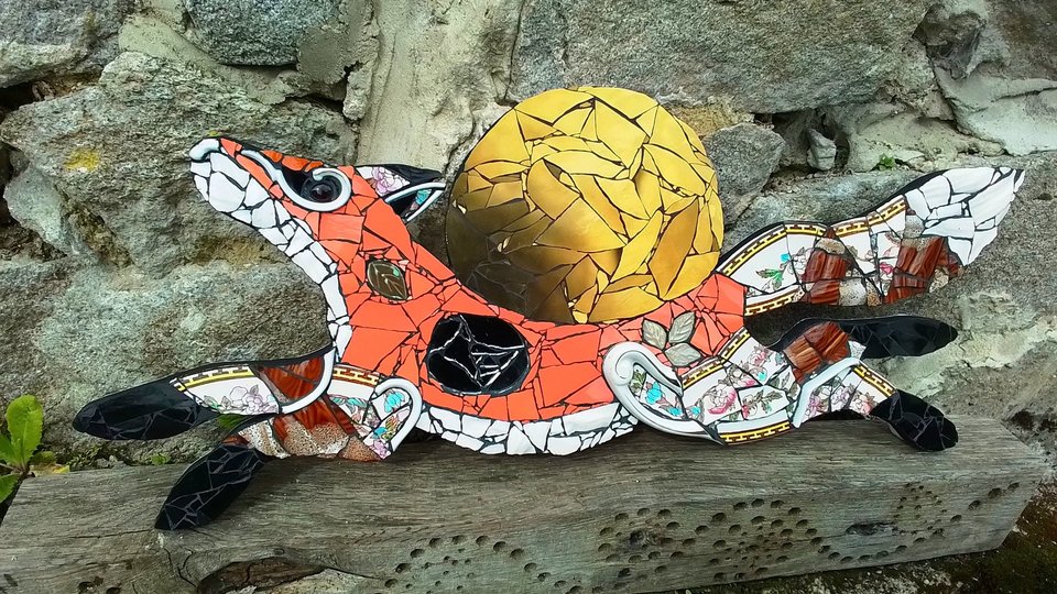 Medium Running Fox (golden moon) (SOLD)
