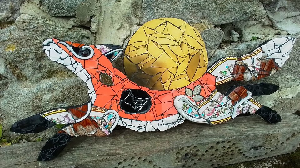 Medium Running Fox (golden moon) (SOLD)