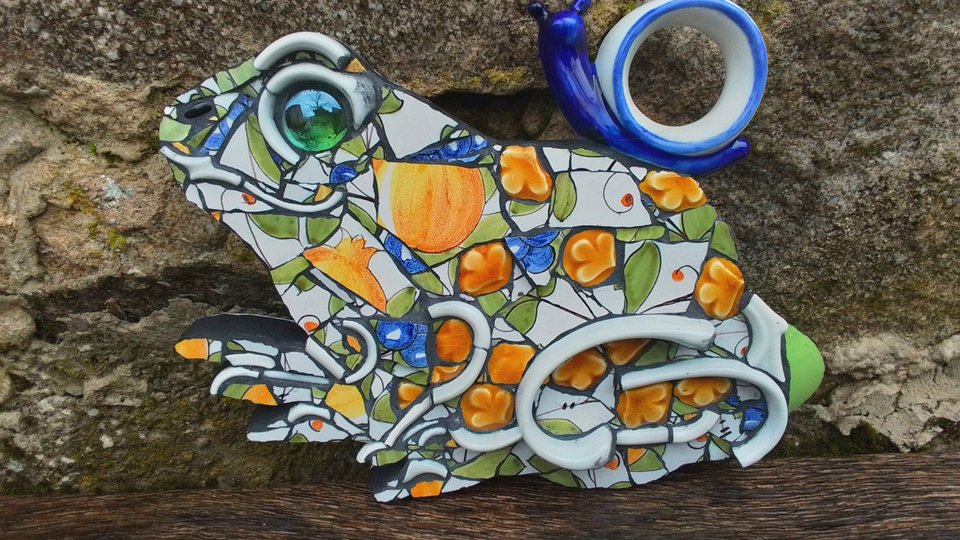 Frog with Snail Friend (SOLD)