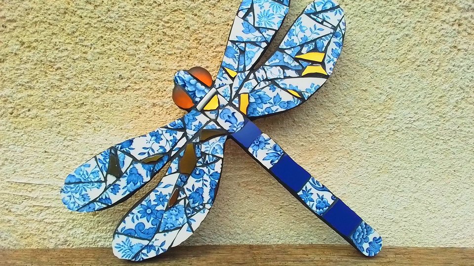 Blue & Gold Dragonfly (SOLD)