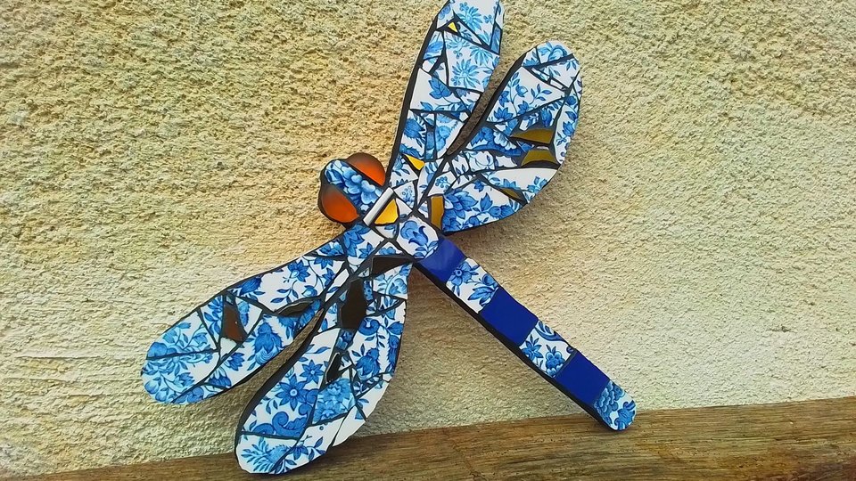 Blue & Gold Dragonfly (SOLD)