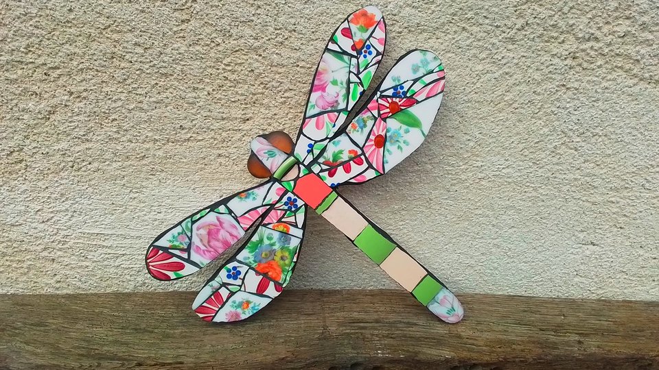 Flowery Pink Summer Dragonfly (SOLD)
