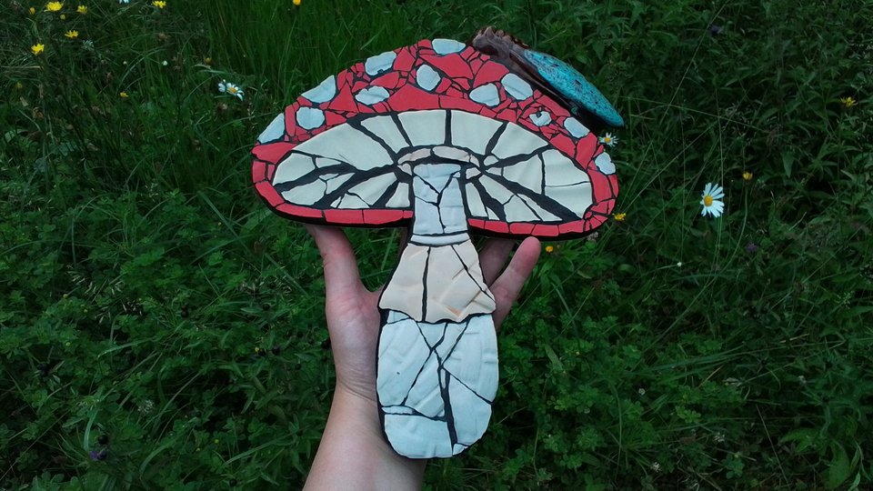 Fly Agaric Mushroom (with Cicada) (SOLD)