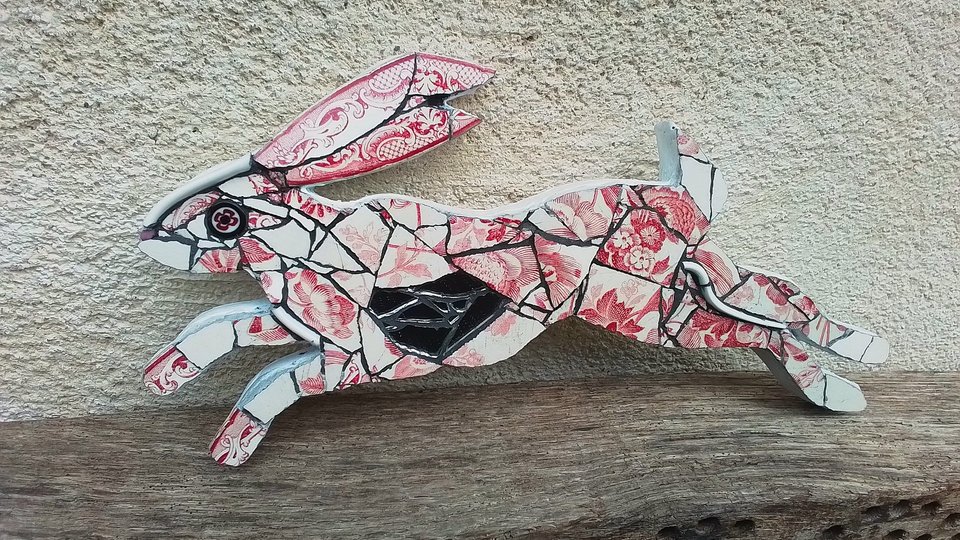 Mini Red Flowery Hare 