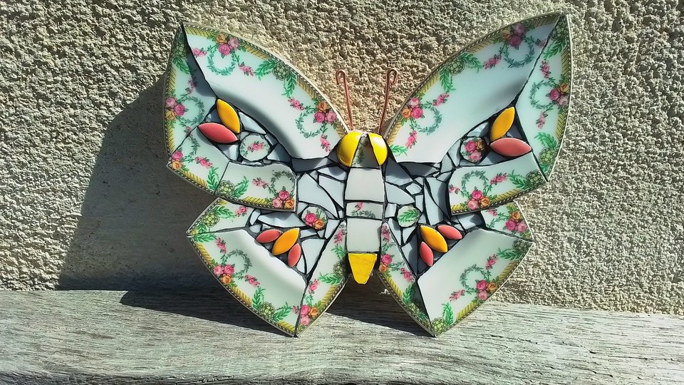 Yellow Rose Garlands Butterfly
