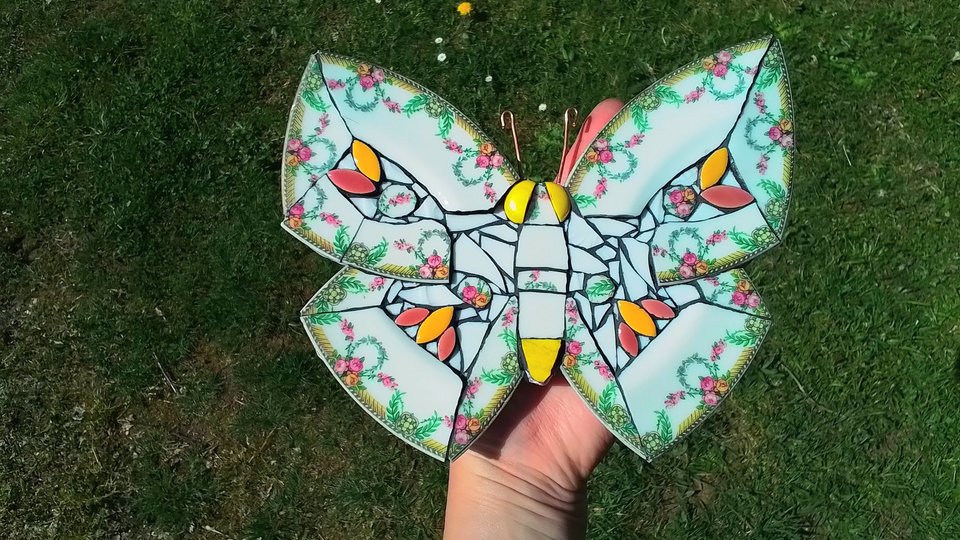 Yellow Rose Garlands Butterfly