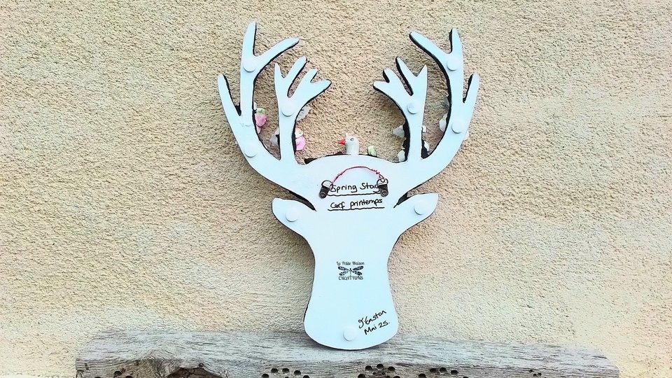 Spring Stag Deer Head (with Dove & Butterfly friends)