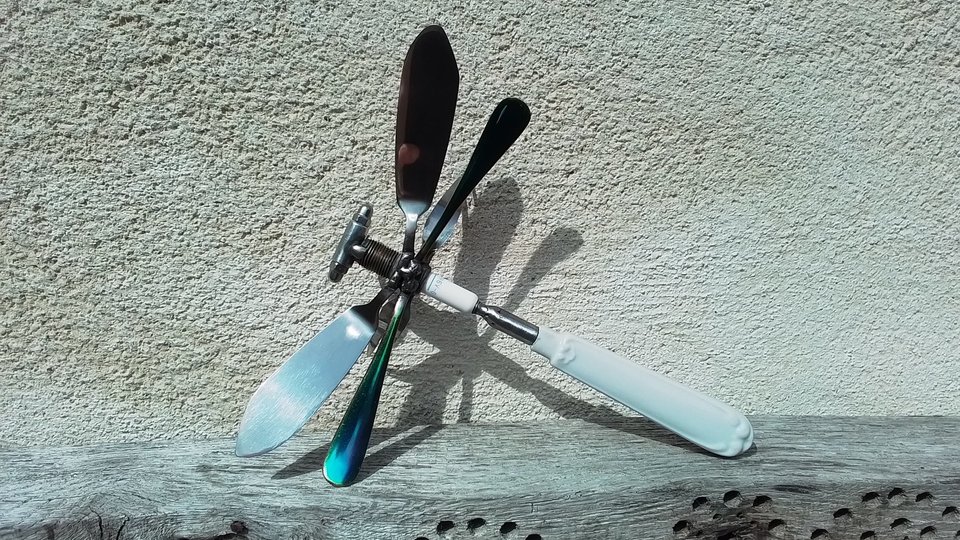 Hanging Wall Rainbow Dragonfly (on hook, unique ceramic tail)