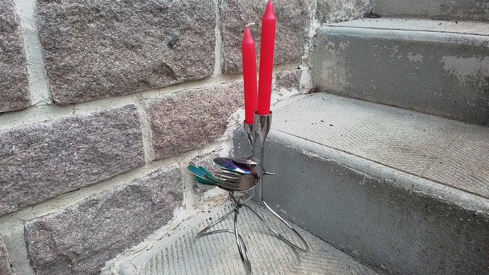 Rainbow Dove Candle Holder 