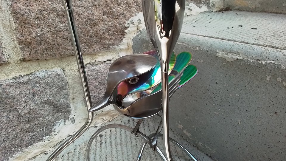 Rainbow Dove Candle Holder 