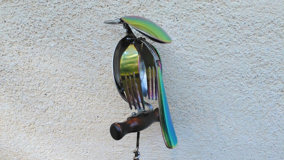 Rainbow Kingfisher on Wooden Stand