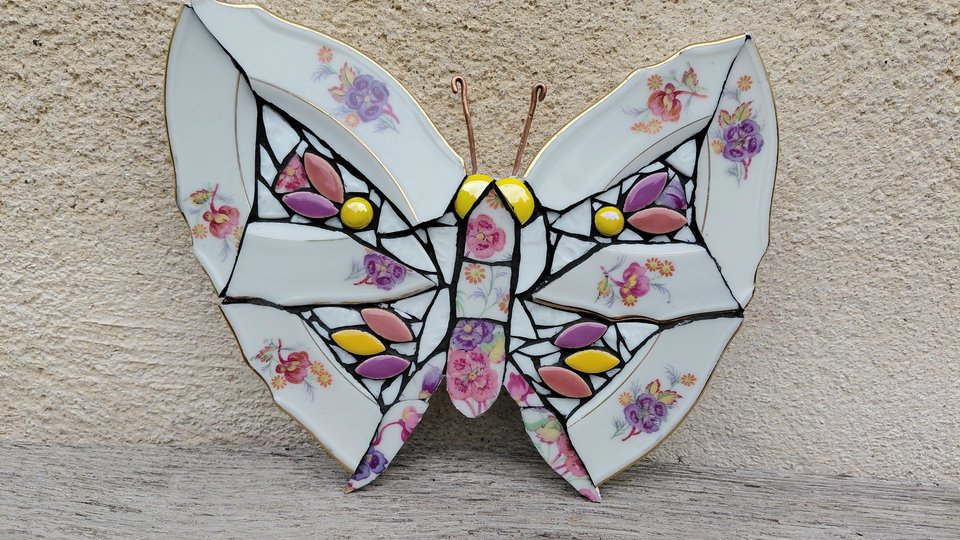 Pink & Purple Flowers Butterfly