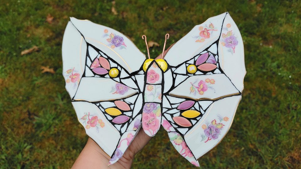 Pink & Purple Flowers Butterfly