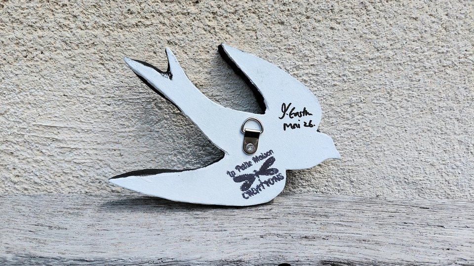 Mini (baby) Blue & White Swallow (left facing) (SOLD)