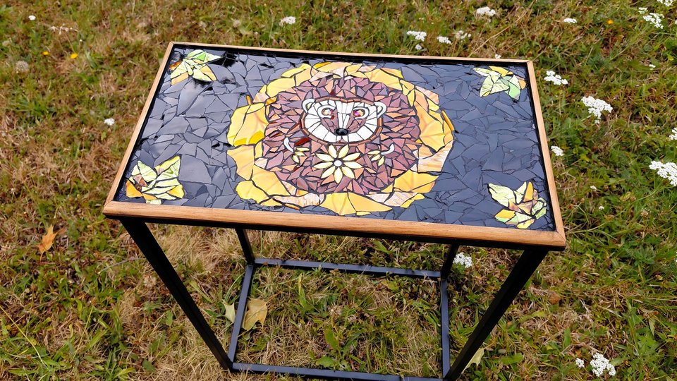 Set of 4 Wildlife Nesting Tables (Mountain Hare, Wildboar, Fox & Hedgehog tables) (SOLD)