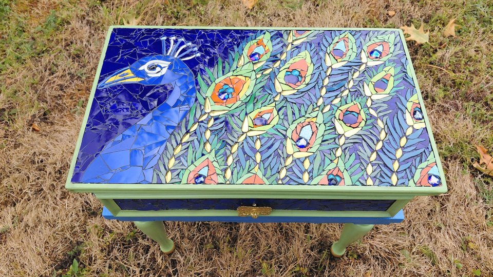 Peacock Bedside Table (with a draw)