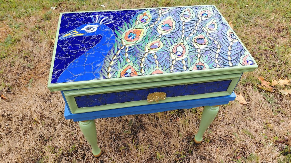 Peacock Bedside Table (with a draw)