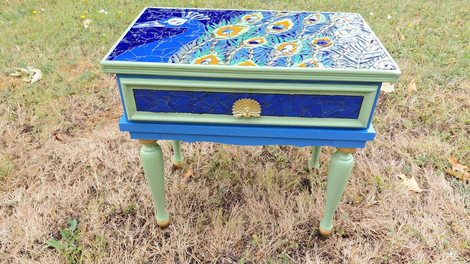 Peacock Bedside Table (with a draw)