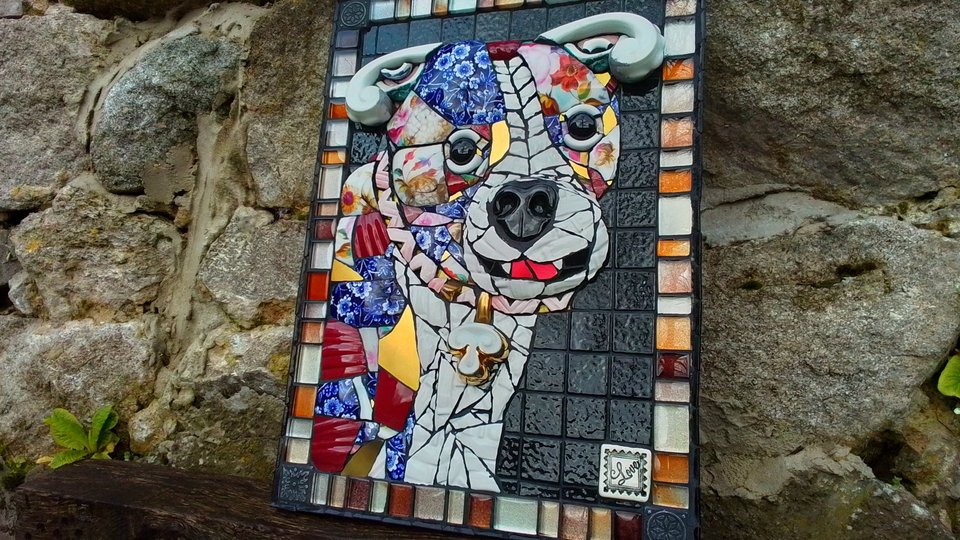 Staffy Puppy 3D Portrait (ceramic, pique-assiette)