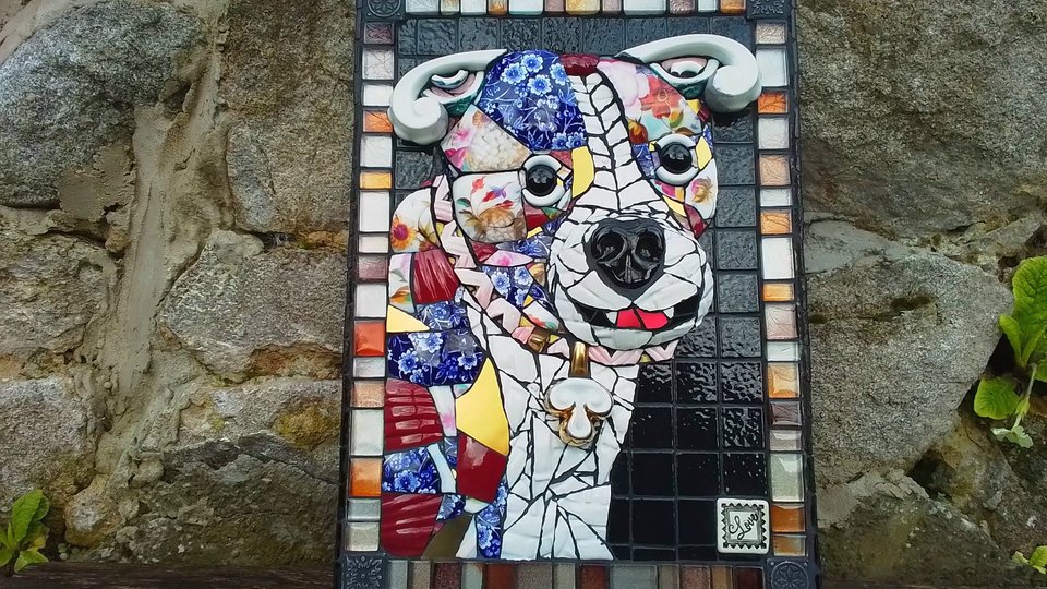 Staffy Puppy 3D Portrait (ceramic, pique-assiette)