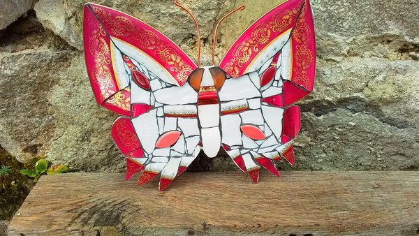 Cranberry Pink & Gold Butterfly